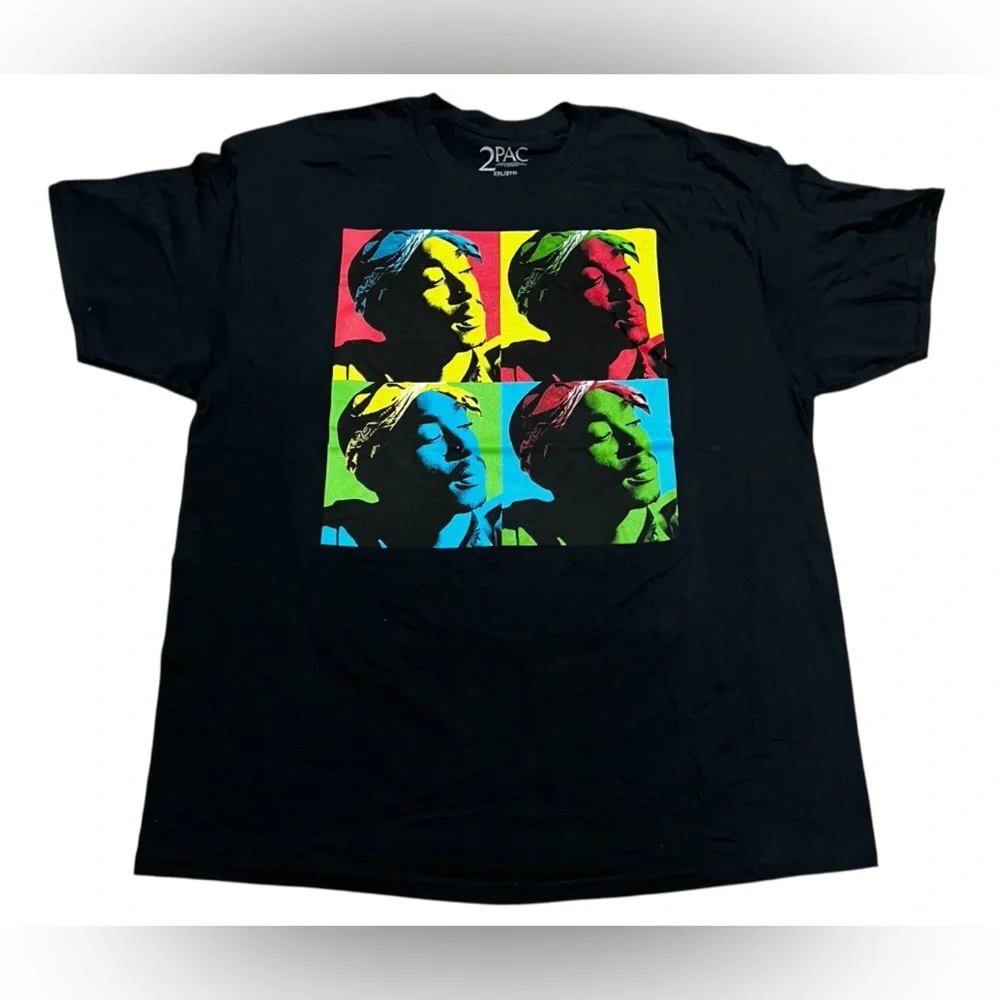 2Pac Tupac Shakur men’s Black Graphic T-Shirt‎ rapper rap music size 2XL